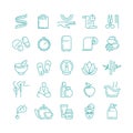 Spa and Beauty line vector icons set