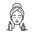 Spa and Beauty Line Vector Web Icon