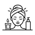 Spa and Beauty Line Vector Web Icon