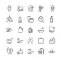 Spa and beauty outline icons