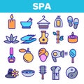 Spa Beauty Service Linear Vector Icons Set Royalty Free Stock Photo