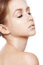 Spa beauty, wellness, skin care. Clean female face Royalty Free Stock Photo