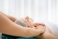 Spa. Beauty woman enjoying relaxing body massage in spa salon Royalty Free Stock Photo