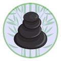 Spa black stones pyramid simple flat vector illustration.