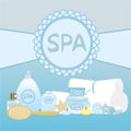 Spa blue composition for advertising