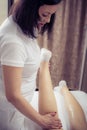 Spa body massage treatment. Woman having massage in spa salon Royalty Free Stock Photo