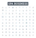 Spa business vector line icons set. Spa, Business, Relaxation, Massage, Beauty, Aesthetic, Facial illustration outline