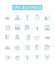 Spa business vector line icons set. Spa, Business, Relaxation, Massage, Beauty, Aesthetic, Facial illustration outline