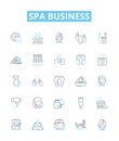 Spa business vector line icons set. Spa, Business, Relaxation, Massage, Beauty, Aesthetic, Facial illustration outline