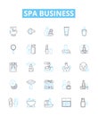 Spa business vector line icons set. Spa, Business, Relaxation, Massage, Beauty, Aesthetic, Facial illustration outline