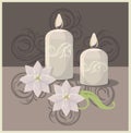 Spa candels and flowers