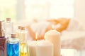 Spa candle aroma oil decoration for background Royalty Free Stock Photo