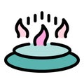 Spa candle icon vector flat