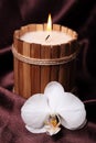 Spa candle and orchid