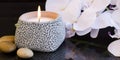 Spa candle setting Royalty Free Stock Photo