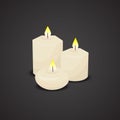 Spa candle vector icon on black.