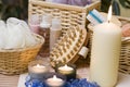 Spa candles composition Royalty Free Stock Photo