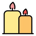 Spa candles icon vector flat