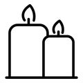Spa candles icon outline vector. Candle making