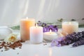 Spa candles therapy for relaxing wellness