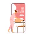 Spa center cartoon smartphone vector app screen