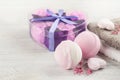 SPA composition with bath bombs Royalty Free Stock Photo