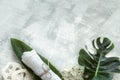 Spa composition with body care items on a light background Royalty Free Stock Photo