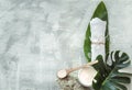 Spa composition with body care items on a light background Royalty Free Stock Photo