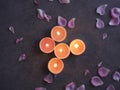 Spa composition of candles and rose