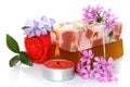 Spa composition of handmade soap Royalty Free Stock Photo