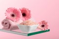 Spa composition with pink salt Royalty Free Stock Photo