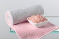 Spa composition with pink salt Royalty Free Stock Photo