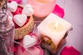 Spa composition Valentines Day heart love body health Royalty Free Stock Photo