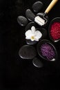 Spa Concept. Closeup of beautiful Spa Products with place for te Royalty Free Stock Photo