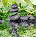 Spa-concept with zen stones and bamboo Royalty Free Stock Photo