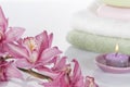 Spa concept still life with orchid Royalty Free Stock Photo