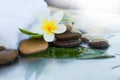 Spa concept with stones, flower and white towel