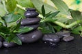Spa-concept with zen stones and bamboo Royalty Free Stock Photo