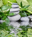 Spa-concept with zen stones and bamboo Royalty Free Stock Photo