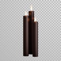 Spa decorative black brown aroma candle vector set