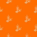 Spa eco leafs pattern vector orange Royalty Free Stock Photo