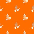 Spa eco leafs pattern vector orange Royalty Free Stock Photo