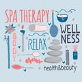 Spa elements and typography for spa therapy