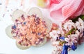 Spa essential collection of bath salt and essential oils Royalty Free Stock Photo