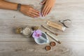 Spa essentials for a manicure Royalty Free Stock Photo