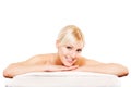 Spa. Face skincare beauty woman smiling happy Royalty Free Stock Photo