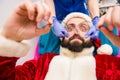 Santa Claus in beauty spa. Royalty Free Stock Photo