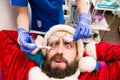 Santa Claus in beauty spa. Royalty Free Stock Photo