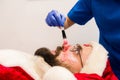 Santa Claus in beauty spa. Royalty Free Stock Photo