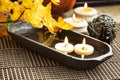 Spa Floating Burning Candles Royalty Free Stock Photo